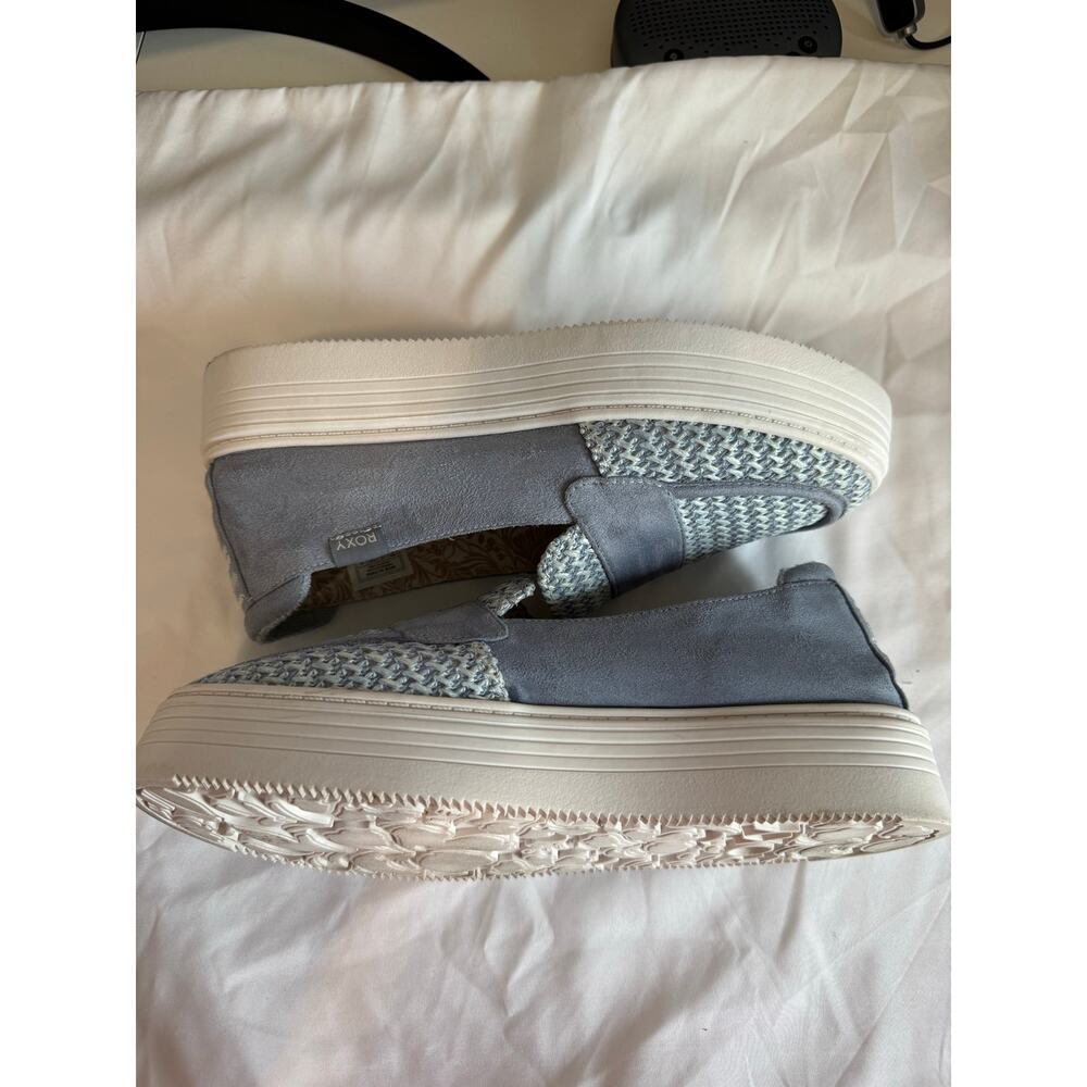 Roxy Women's Sheilahh Platform Sneaker Blue Low Top Beachy Chunky Grunge - Picture 4 of 10